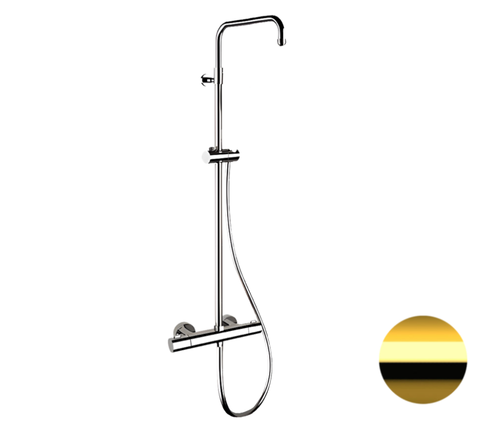 Фото Душевая система термостатическая Remer Elegance EQ32ASSDDO, золото глянцевое