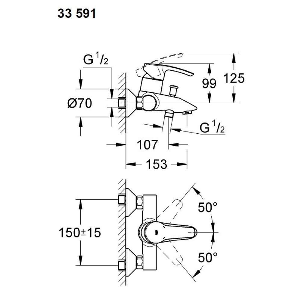 GROHE Eurostyle 33591001 Смеситель для ванны