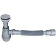 Сифон для раковины Aquanet (00312687) с выпуском серый, d40/50, накладка хром