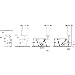 Унитаз напольный 76190101 VILLEROY&BOCH O'NOVO, 355x465 мм