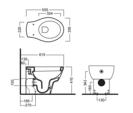 Фото Унитаз напольный Hatria Nido (YXBW01) белый