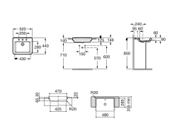 Фото Раковина встраиваемая 52 см Roca Dama (32778S000) белый