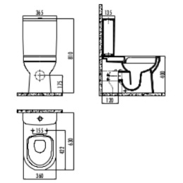 Чаша для напольного унитаза Creavit Letoon (LT361-11CB00E-0000) белый