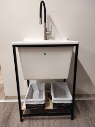 Фото Раковина Kerasan Aquadom 029401*1, 60 x 60 см, 1 отверстие, без тумбы и сифона 7535, белый