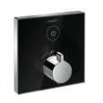 Термостатический смеситель для душа 15737600 Hansgrohe ShowerSelect Glass (черный, хром)