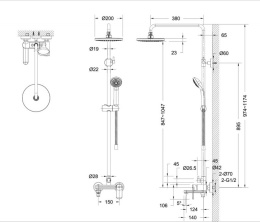 Фото Душевая колонна со смесителем Bravat Opal Black (F6125183BM-A5-RUS)