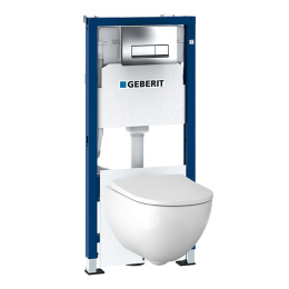 Geberit Acanto 500.128.21.A Комплект инсталляция и унитаз подвесной безободковый, цвет унитаза: белы