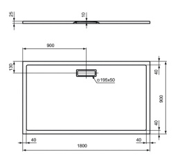 Поддон душевой Ideal Standart Ultra Flat New T448701 180 x 90 см ультратонкий, прямоугольный, белый