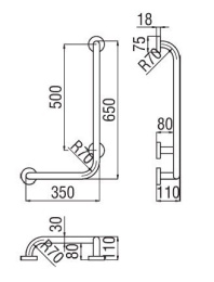 Nobili ACBT0011BB Поручень угловой (белый)