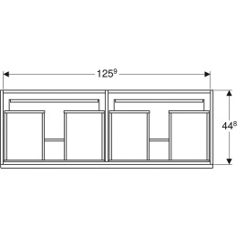 Тумба под двойную раковину Geberit Renova Plan 869533000, 129 см, цвет дуб