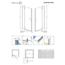 Душевая дверь в нишу Radaway Almatea DWJ 130 L профиль Хром стекло прозрачное 31403-01-01N