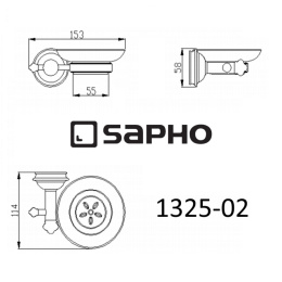 Sapho Astor 1325-02 Мыльница ASTOR керамическая с держателем, хром