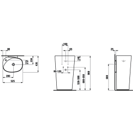 Раковина Laufen Palomba 8118040001041, 52 см, свободностоящая