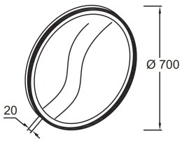 Зеркало Jacob Delafon Odeon Rive Gauche EB1289-S47, 70 см, с подсветкой, лакированная рама сине-зеле