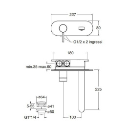 Cristina UNI/C UC27951 Настенный смеситель для раковины