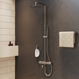 Фото Душевая система с термоcтатом Paini Cox 78PW687THSSD250F1B никель