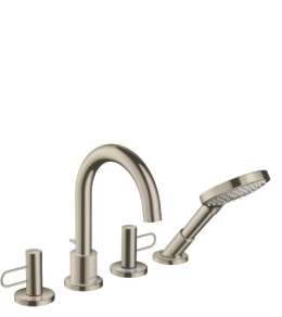 Фото Смеситель для ванны Axor Uno 38445820 на борт ванны, шлифованный никель