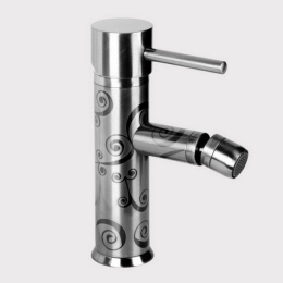 Daniel Suvi Decora S20604YC 86 Смеситель для биде, с донным клапаном, никель/декор spiral серый