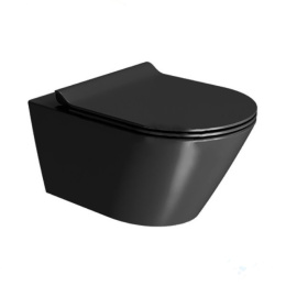 Унитаз подвесной GSI Kube X 550 941526 безободковый Swirlflush, чёрный матовый