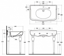 Керамические ножки для раковины Olympia Impero CC11T61 (2 шт.)