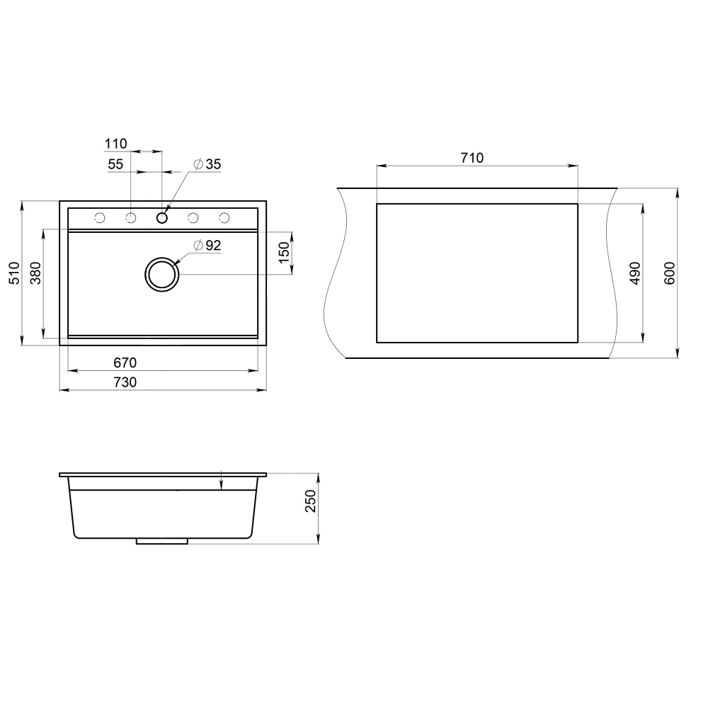 Granula KS-7301 арктик Кухонная мойка