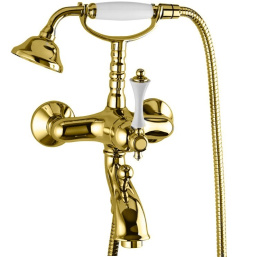 Фото Смеситель Cezares Margot MARGOT-PBV-03/24-Bi для ваны/душа, золото/белый