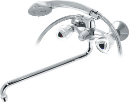 Фото Смеситель для ванны/раковины Хром, s-образный излив 330 мм Варион 1012142