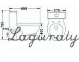 Фото Напольный унитаз моноблок Laguraty 2148A белый
