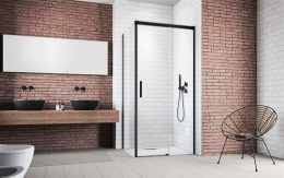 Дверь душевого уголка Radaway Idea Black KDJ 120 L профиль Черный стекло прозрачное 387042-54-01L