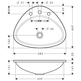 Hansgrohe Axor Massaud 42313000 Раковина встраиваемая (белоснежный)