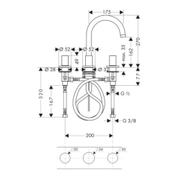 Axor Uno 38053000 Смеситель для раковины (хром)
