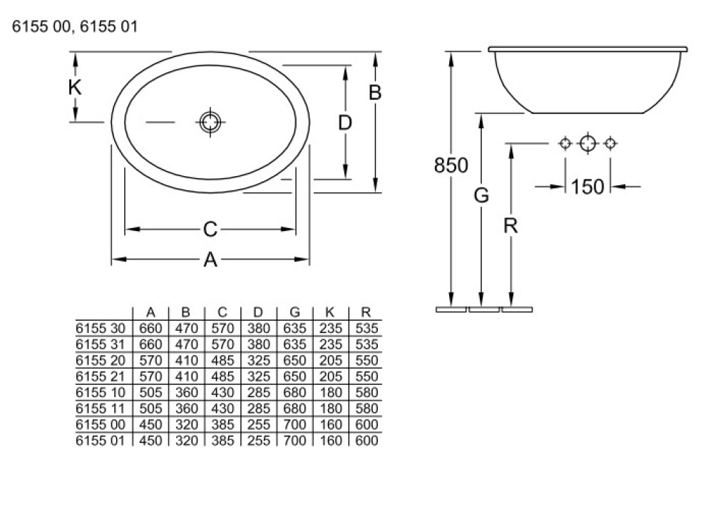 Фото Раковина встраиваемая 615500R2 VILLEROY&BOCH Loop Friends