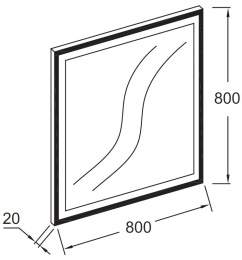 Зеркало Jacob Delafon Allure EB1435-S54, 80 х 80 см, с подсветкой, лакированная рама оливковый сатин