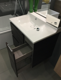 Тумба под раковину Jacob Delafon Soprano 100 см, EB1334-N08-N18, цвет - белый глянец/матовый базальт