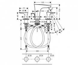 Фото Смеситель для раковины Hansgrohe PuraVida (15063000) хром, белый