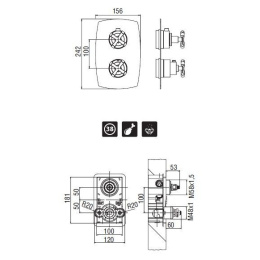 Смеситель NOBILI Carlos Primero WE00872/BCR_WE42801/BCR Термостат для душа