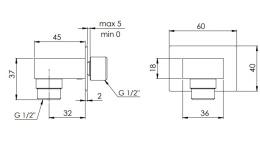 Подключение для душевого шланга REMER (337W) хром