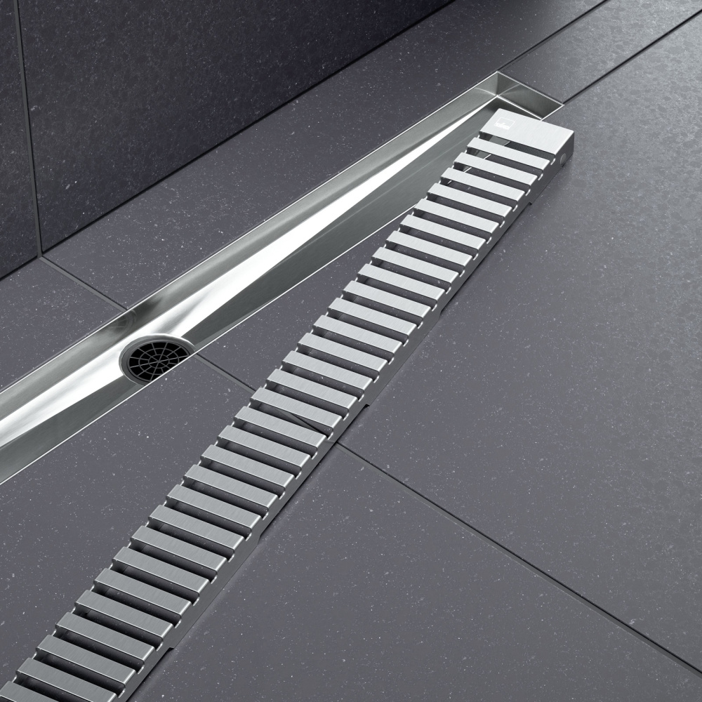 Фото Душевой лоток TIMO Drain System 800 DS230108/01 с вставкой "lines", Сатин
