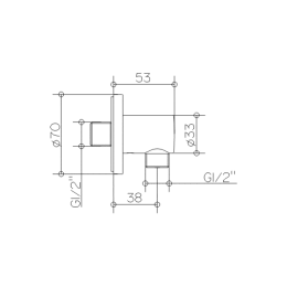 Подсоединение для шланга Keuco Plan Blue 53947010000, хром