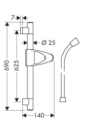 Штанга для душа Hansgrohe Unica Comfort (27933000) хром