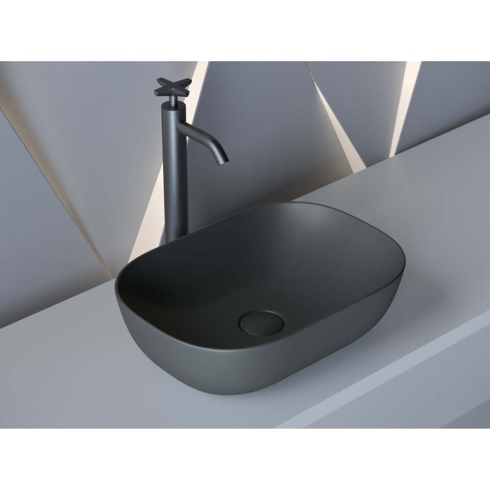 Раковина накладная Ceramicanova Element (CN6009MDH) (45.5 см) тёмный антрацит матовый