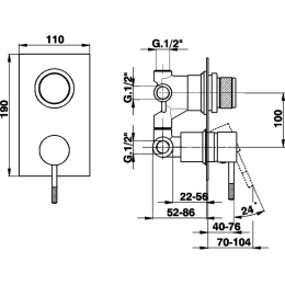 Смеситель для ванны Cisal Less LS00028021, хром