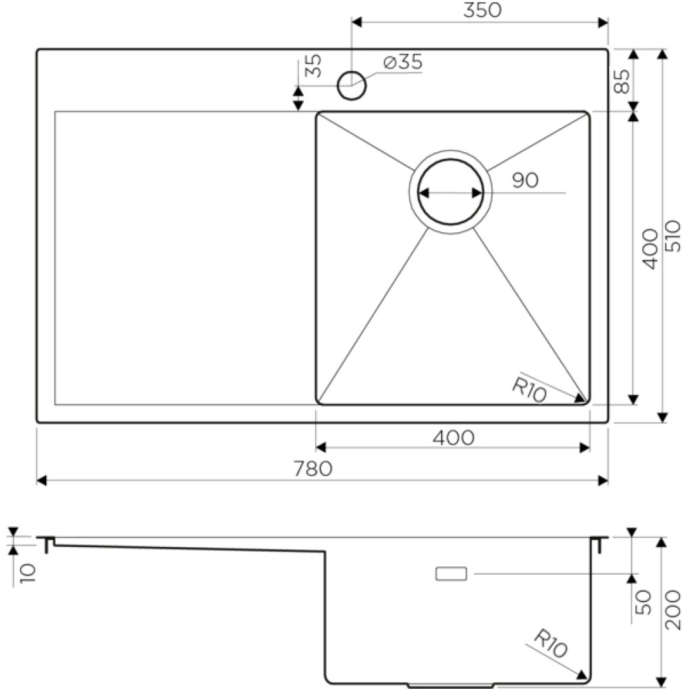 Кухонная мойка Omoikiri Akisame 78-GM-R (4973100) вороненая сталь