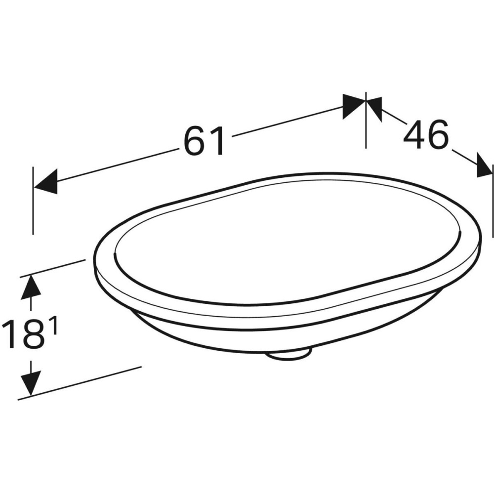 Geberit Variform 500.758.01.2 Раковина, встраиваемая снизу