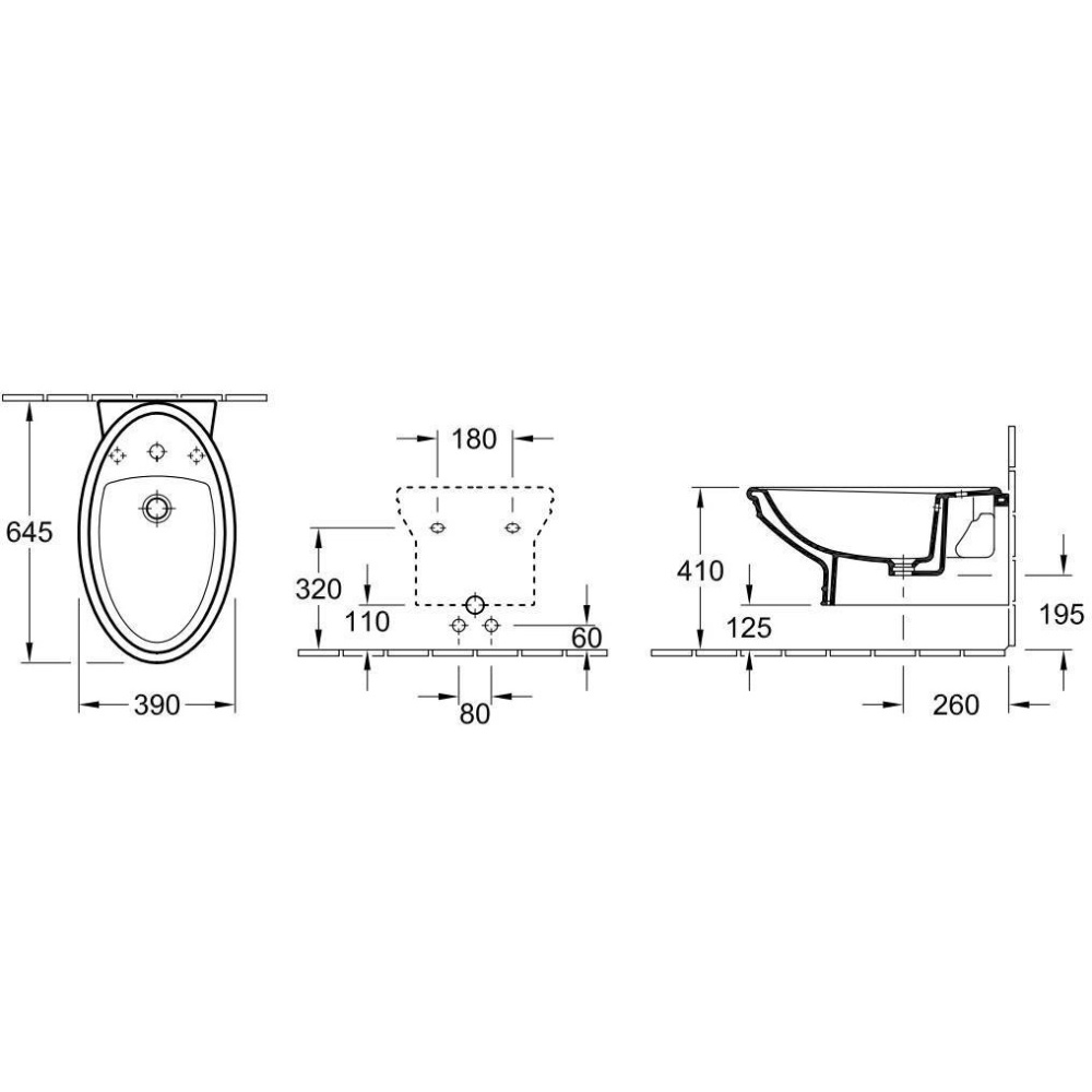 Биде подвесное 7E86BOR2 VILLEROY&BOCH AMADEA