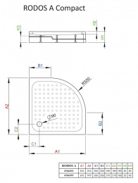 Фото Акриловый поддон для душа Radaway Rodos A Compact 81x81x17 белый 4P88155-03
