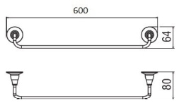 NOBILI ACCP20/600BR Полотенцедержатель (бронза)