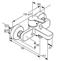 Смеситель для ванны Kludi Logo Neo (376819175)