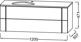 Фото Тумба под раковину Jacob Delafon Nouvelle Vague 120 см, EB3041-E16, цвет - ореховое дерево