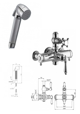 Гигиенический душ с термостатом настенный Nicolazzi Termostatico 4917CR1878+ комплект